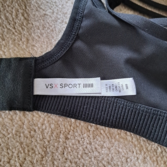 Victoria' Secret Sports Bra 36DD Grey Black Bra Activewear Strappy Gym VSX - Picture 11 of 15